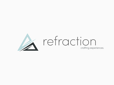 Refraction logo design clean half logo minimal shapes split triangle