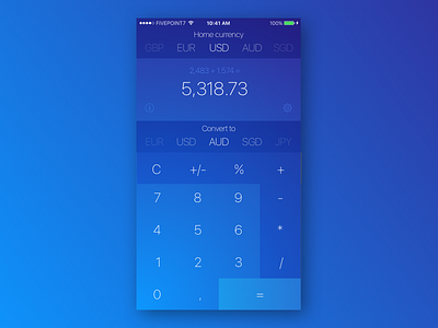 Calculator - DailyUI 004 app calculator clean dailyui design ios iphone minimal numbers ui