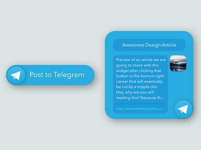 Social Share - Daily UI 010 button dailyui messenger send share social telegram widget