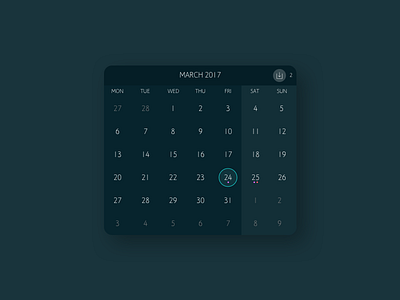 Calendar - Daily UI 038 calendar clean dailyui dark download free sketch