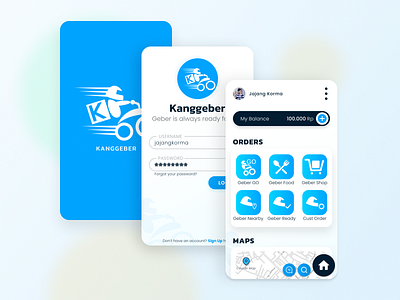 Kanggeber - South Borneo Online Services app branding design flat icon logo minimal typography ui ux vector web