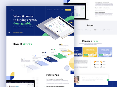 Geometric landing page design