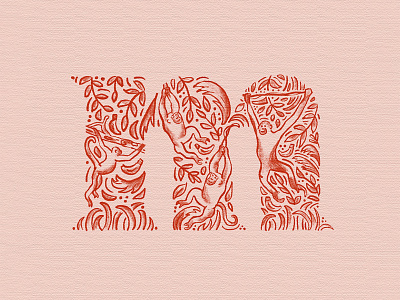 Letter m monkey illustration