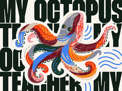 Octopus illustrated poster
