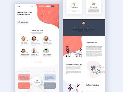 Hub Landing Page blockchain branding design icon illustration landing page minimalist modern ui ux website