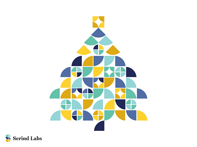 Serind Labs Holiday Card abstract brand and identity branding christmas card christmas cards christmas tree geometric holiday card holiday cards logo design modern print tree