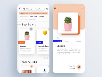 eCommerce Mobile App Design blue clean clean ui dailyui ecommerce ecommerce app mobile orange ux