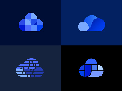 Cloud logos blue brand branding cloud cloud app clouds geometric icon illustration logo logo design minimalist vector