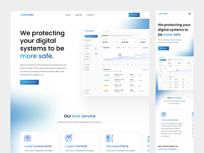 SafeCyber Website - Untilted UI bussiness clean colorfull cyber cybersecuritty design gradient landing page landingpage minimalist ui website website design