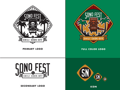 SoNo Fest & Chili Cook-Off Logo festival illustration logo san diego street fair