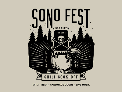 SoNo Fest & Chili Cook-Off Logo v2 badge branding camp cook off event branding festival logo san diego skull