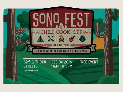 SoNo Fest Patch Poster camp events festival forest patch poster san diego