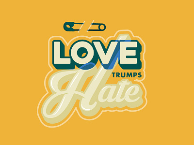 We're all in this together now. lettering love safety pin stronger together typography