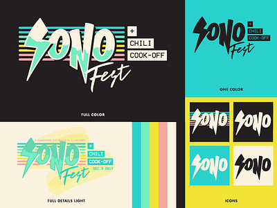 2017 SoNo Fest & Chili Cook-Off Identity brand branding design flat illustration lettering logo san diego