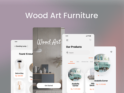 Wood Art Furniture (E-Commerce) app design ui