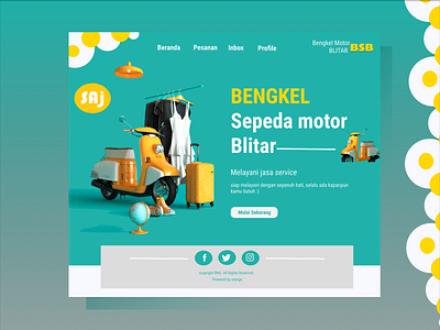 Website UI Design for the Home Page of Motorcycle Services app design ui