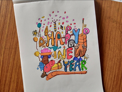 new year doodle design doodleart illustration tariniboss