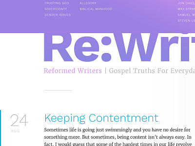 Reformed Writers website sneak peek