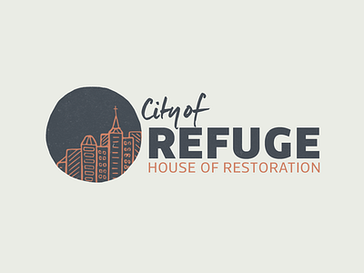 City Of Refuge church ministry grunge logo