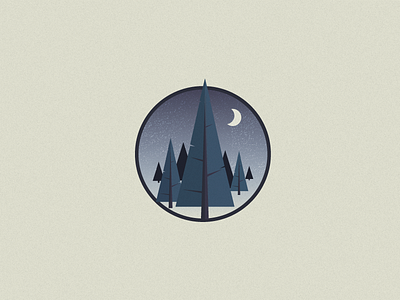 Trees &Stars camping design illustrator woods