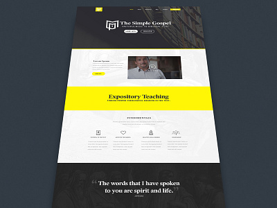 Simple Gospel Landing Page christian church theology typography web