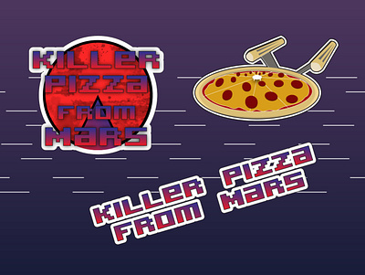 Killer Pizza From Mars branding design illustration illustrator logo minimal typography vector weekly warm up