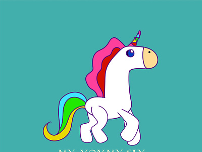 cute unicorn animal app branding design icon illustration logo minimal typography unicorn unique logo vector