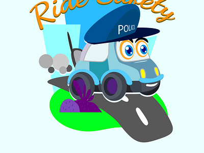 police car kids illustration