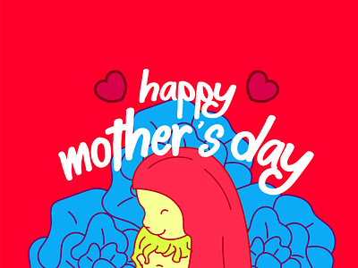 happy mother's day with text i love you mom, vector background i