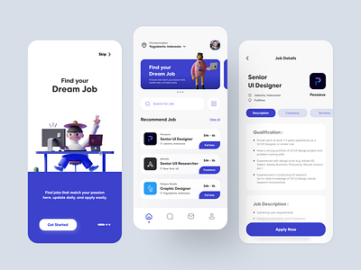 Find Job App 3d app design findjob job app job seeker ui ui design uiux uiuxdesign ux web website