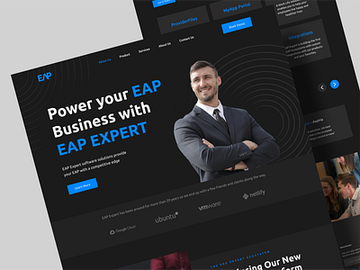 EAP - Landing Page business cloud cloud landing page dark darkmode homepage landing page modern simple ui ui design uiux uiuxdesign web web design website