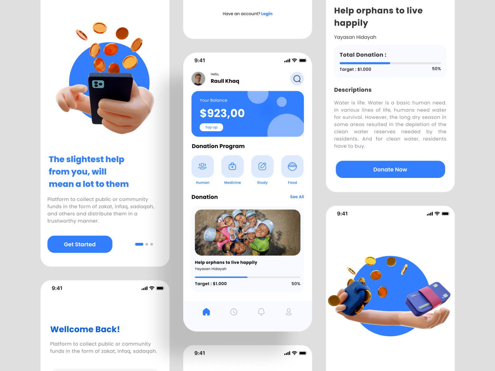 Donation Mobile App by Faza Dzikrulloh for Hatypo Studio on Dribbble