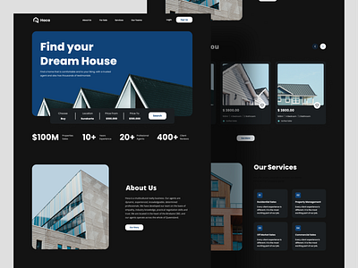 Hoca Real Estate - Darkmode Landing Page