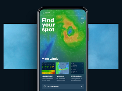 Wind forecast app animation appdesign extreme flows forecast interface design kiteboarding map motion graphic product design sea snowboarding surfing temperature ui uiux weather wind yachting