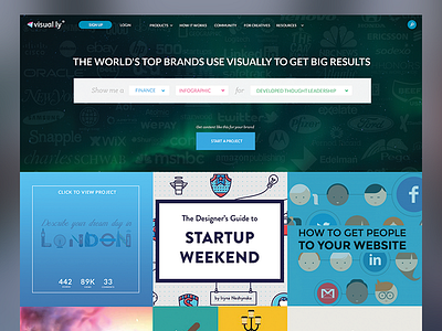 Visually - Get Inpired v2 design landing marketing uiux