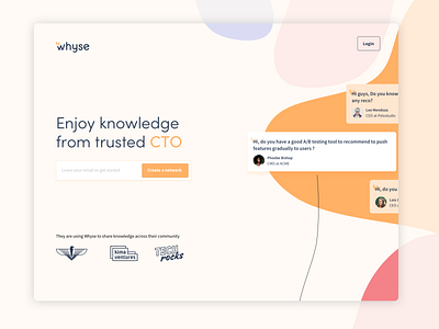 Whyse landing page