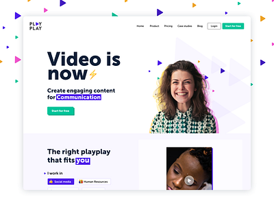 Communication video website clean communication design dribbble dribbble best shot interface landing page popular product productdesign screen sketch tech ui uidesign ux uxdesign video website