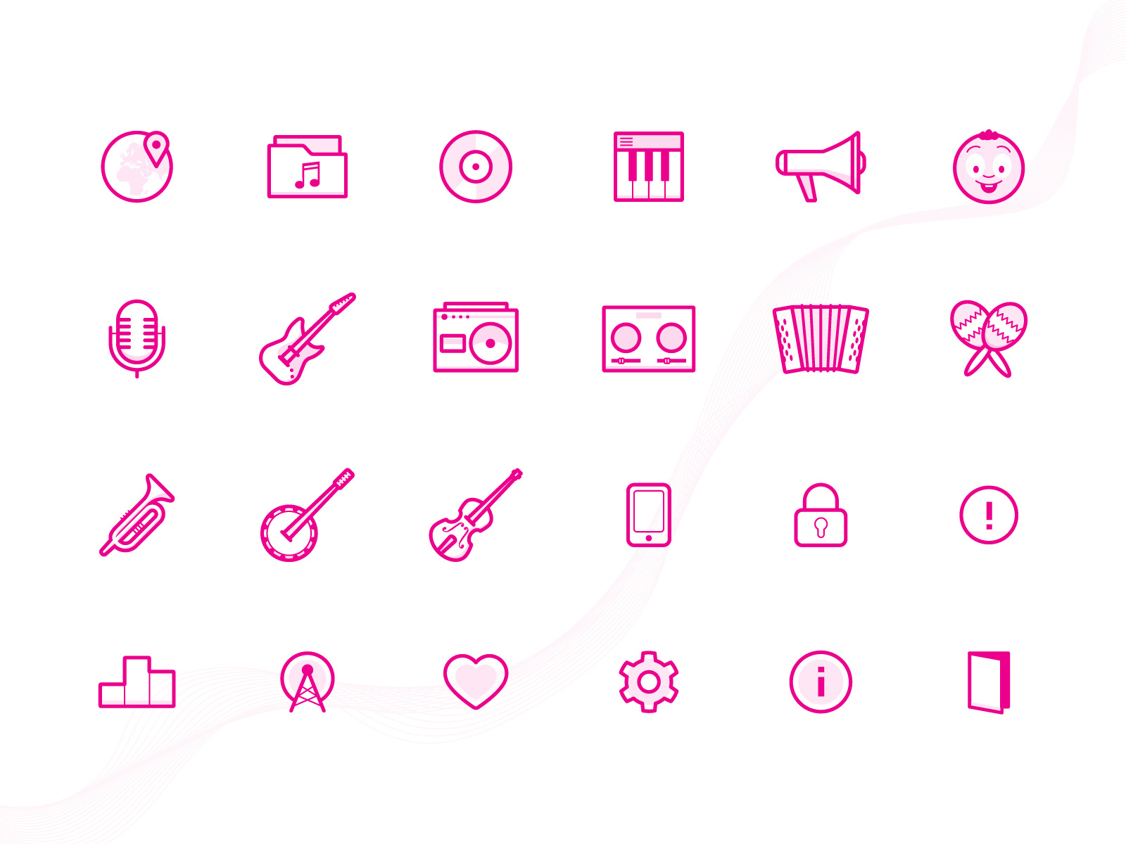 O!Fm Radio | Mobile App | Icon Pack by Dan C. on Dribbble