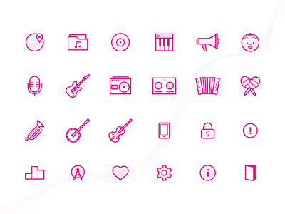 O!Fm Radio | Mobile App | Icon Pack graphicdesign icon icon design icon set iconography illustration