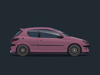 Peugeot 206 Amethyst Concept graphicdesign illustration vector