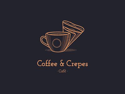 Coffee & Crepes badgedesign cafe coffee graphicdesign illustration logo vector
