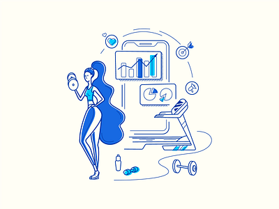 Fitness influencer | Main illustration adobe illustrator design fitness graphicdesign illustration line lineart marketing outline vector