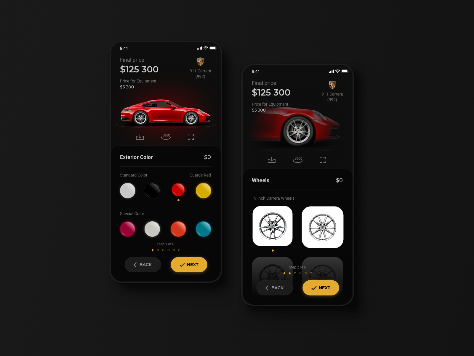 Porsche Configurator App by Dan C. on Dribbble