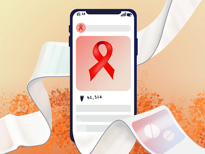 Обложка для статьи / The cover for the article hiv illustration news feed social media вич иллюстрация лента новостей социальные сети