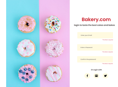 Simple Sign up page bakery figma signup ui ui design website