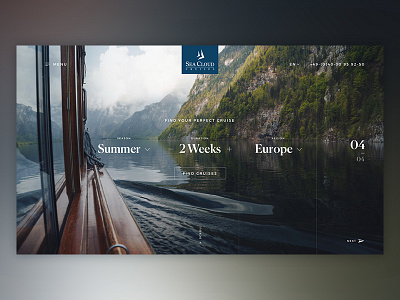 Seacloud Stage #04 adventure branding clean design luxury modules sea travel ui website