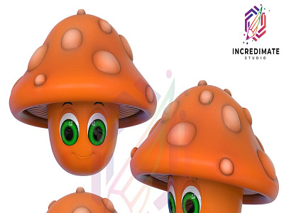 Mushroom character @incredimate 3d modeling 3dmodeller 3dquality design