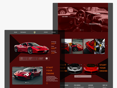 Landing page Super Car awesome interface landing page red simple supercar ui uiux website