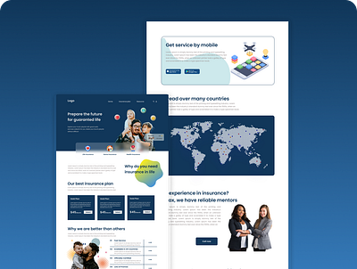 Insurance Landing Page awesome illustration insurance mobile responsivedesign ui uidesign ux website