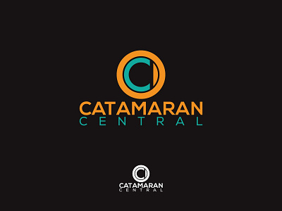 Catamaran Central Logo art branding design flat icon illustrator logo minimal studio logo vector
